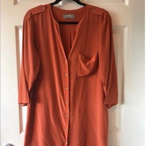 Amour Vert Silk Orange Dress